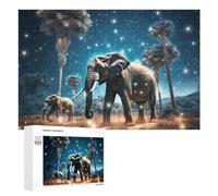 Puzzle Per Adolescenti 1000 PCS Elephants Under A Starry Sky Puzzle Divertenti Da Assemblare, Modelli, Regali Unici Per Compleanno E Natale 1000 PCS