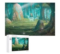 Puzzle Per Adolescenti 1000 PCS Enchanted Forest Glowing Deer Puzzle Per Adulti Gioco Rompicapo Difficile Difficile Unico Compleanno E Regali 1000 PCS