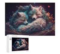 Puzzle Per Adolescenti 1000 PCS Enchanted Foxes in A Whimsical Garden Puzzle Per Adolescenti Giocattoli Antistress Assemblaggio Di Modelli Regali Unici Per Compleanno E Natale 1000 PCS