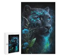 Puzzle Per Adolescenti 1000 PCS Enchanted Leopard with Blue Flowers Puzzle Per Adolescenti Sfida Difficile Allena La Tua Mente E Le Tue Mani Rompicapo Giochi Per Famiglie 1000 PCS