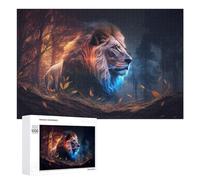 Puzzle Per Adolescenti 1000 PCS Enchanted Lion in Autumn Forest Puzzle Per Adulti Giochi Per Famiglie Decorazione Per La Casa Regali Di Natale E Compleanno 1000 PCS