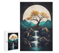 Puzzle Per Adolescenti 1000 PCS Enchanted Moonlit Waterfall Scene -1 Puzzle Per Adolescenti, Divertente E Spiritoso Per Compleanno, Natale, Regali Di Compleanno 1000 PCS