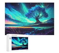 Puzzle Per Adolescenti 1000 PCS Enchanted Night Sky with Mystical Tree Puzzle Per Adulti Giocattolo Decorazione Da Parete Taglio Di Precisione Gioco Stimolante Regali 1000 PCS