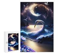 Puzzle Per Adolescenti 1000 PCS Enchanted Swan by Moonlight Puzzle, Gioco Rompicapo, Regalo Di Compleanno, Attività Divertenti Da Fare A Casa, 1000 PCS