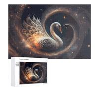 Puzzle Per Adolescenti 1000 PCS Enchanted Swan in A Heart-Shaped Frame Puzzle Divertenti Da Assemblare, Modelli, Regali Unici Per Compleanno E Natale 1000 PCS