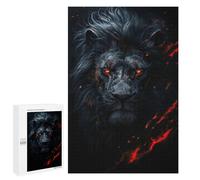 Puzzle Per Adolescenti 1000 PCS Evil Black Lion Puzzle Per Adulti Gioco Rompicapo Assemblaggio Di Modelli Interazione Genitore-figlio 1000 PCS
