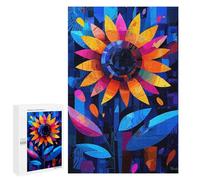 Puzzle Per Adolescenti 1000 PCS Expressionist Geometry Sunflower - Vibrant Abstract Floral Art Puzzle Per Adolescenti Giochi Rilassanti Assemblaggio Di Modelli Regali Unici Per Compleanno E Natale 100