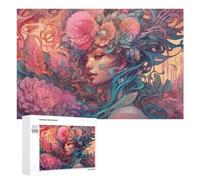 Puzzle Per Adolescenti 1000 PCS Fantasy Floral Woman Artwork Puzzle Per Adulti Gioco Rompicapo Difficile Difficile Unico Compleanno E Regali 1000 PCS