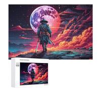Puzzle Per Adolescenti 1000 PCS Fantasy Samurai Moonlit Journey Puzzle Per Adulti Giocattolo Decorazione Da Parete Taglio Di Precisione Gioco Stimolante Regali 1000 PCS