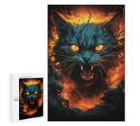 Puzzle Per Adolescenti 1000 PCS Fiery Cat Artwork Puzzle Per Adolescenti Sfida Difficile Allena La Tua Mente E Le Tue Mani Rompicapo Giochi Per Famiglie 1000 PCS