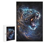 Puzzle Per Adolescenti 1000 PCS Flame Tiger Art Puzzle Per Adulti Giochi Relax Difficile Sfida Unici Regali di Compleanno 1000 PCS