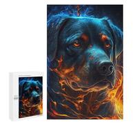 Puzzle Per Adolescenti 1000 PCS Flaming Rottweiler Art Print Puzzle Per Adolescenti Sfida Difficile Allena La Tua Mente E Le Tue Mani Rompicapo Giochi Per Famiglie 1000 PCS