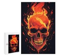 Puzzle Per Adolescenti 1000 PCS Flaming Skull Artwork -2 Puzzle Per Adolescenti Analisi E Logica Difficile E Stimolante Ottimo Regalo Per I Giocatori 1000 PCS