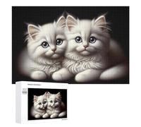 Puzzle Per Adolescenti 1000 PCS Fluffy White Kittens Puzzle Per Adulti Giochi Rilassanti Ma Divertenti E Umoristici Sfida Da Completare 1000 PCS