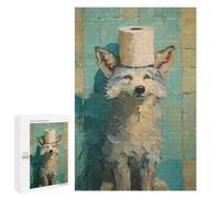 Puzzle Per Adolescenti 1000 PCS Fox in Toilet Paper Hat Puzzle Per Adolescenti Sfida Difficile Allena La Tua Mente E Le Tue Mani Rompicapo Giochi Per Famiglie 1000 PCS