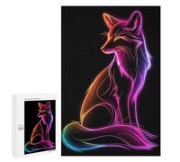 Puzzle Per Adolescenti 1000 PCS Fox Neon Animal Puzzle Per Adulti Giochi Rilassanti Assemblaggio Di Modelli Interazione Genitore-figlio 1000 PCS