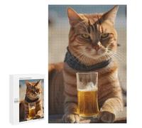 Puzzle Per Adolescenti 1000 PCS Funny Cat And Beer Puzzle Per Adolescenti Sfida Difficile Allena La Tua Mente E Le Tue Mani Rompicapo Giochi Per Famiglie 1000 PCS