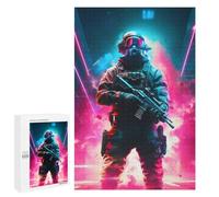 Puzzle Per Adolescenti 1000 PCS Future Soldier in Neon Lights -1 Puzzle Per Adulti Giochi Rilassanti Sfida Difficile Attività Divertenti A Casa 1000 PCS