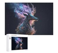 Puzzle Per Adolescenti 1000 PCS Galactic Deer Cosmic Artwork -7 Puzzle Per Adulti Gioco Rompicapo Difficile Difficile Unico Compleanno E Regali 1000 PCS