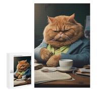 Puzzle per adolescenti 1000 PCS Gatto arrabbiato in ufficio puzzle per adulti giochi rilassanti sfida difficile attività divertenti a casa 1000 PCS