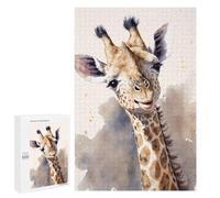 Puzzle Per Adolescenti 1000 PCS Giraffe Watercolor Portrait Puzzle Per Adulti, Gioco Rompicapo, Decorazione Perfetta, Divertimento A Casa, Attività, 1000 PCS