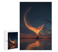 Puzzle Per Adolescenti 1000 PCS Glowing Whale Tail at Sunset Puzzle Per Adulti Giochi Rilassanti Decorazione Per La Casa Regali Unici Per Compleanno E Natale 1000 PCS