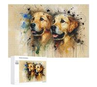 Puzzle Per Adolescenti 1000 PCS Golden Retrievers Abstract Art Puzzle Divertenti Da Assemblare, Modelli, Regali Unici Per Compleanno E Natale 1000 PCS