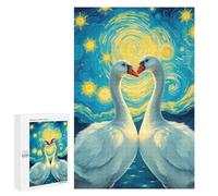 Puzzle Per Adolescenti 1000 PCS Goose Under Starry Night Puzzle Per Adulti Giochi Rilassanti Sfida Difficile Attività Divertenti A Casa 1000 PCS