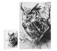 Puzzle Per Adolescenti 1000 PCS Great Horned Owl Puzzle Per Adulti Giocattolo Decorazione Da Parete Taglio Di Precisione Gioco Stimolante Regali 1000 PCS