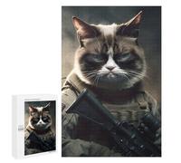 Puzzle Per Adolescenti 1000 PCS Grumpy Cat Army Portrait Puzzle Giochi Rilassanti Decorazione Per La Casa Regali Unici Per Compleanno 1000 PCS