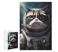 Puzzle Per Adolescenti 1000 PCS Grumpy Cat Space Astronaut Puzzle Per Adulti Giochi Rilassanti Assemblaggio Di Modelli Interazione Genitore-figlio 1000 PCS