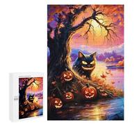 Puzzle Per Adolescenti 1000 PCS Halloween Cat by The Lake Puzzle, Gioco Rompicapo, Regalo Di Compleanno, Attività Divertenti Da Fare A Casa, 1000 PCS