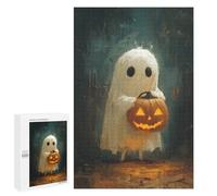 Puzzle Per Adolescenti 1000 PCS Halloween Ghost with Jack-o'-Lantern Puzzle Per Adolescenti Sfida Difficile Allena La Tua Mente E Le Tue Mani Rompicapo Giochi Per Famiglie 1000 PCS