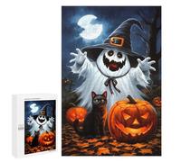 Puzzle Per Adolescenti 1000 PCS Halloween Ghost with Jack-o-Lantern Puzzle Per Adulti Giochi Rilassanti Gara Di Velocità Manuale Sfida Da Completare 1000 PCS