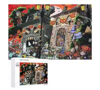 Puzzle Per Adolescenti 1000 PCS Halloween Horror Scene Puzzle Per Adulti Gioco Rompicapo Difficile Difficile Unico Compleanno E Regali 1000 PCS