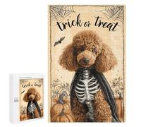 Puzzle Per Adolescenti 1000 PCS Halloween Poodle Skeleton Costume-2 Puzzle Per Adulti Giochi Divertenti Analisi E Logica Interazione Genitore-figlio 1000 PCS