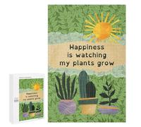 Puzzle Per Adolescenti 1000 PCS Happiness Is Watching My Plants Grow Puzzle Per Adulti Gioco Rompicapo Difficile Difficile Unico Compleanno E Regali 1000 PCS