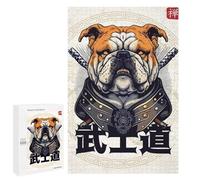 Puzzle Per Adolescenti 1000 PCS Japanese Samurai Bulldog Puzzle Antistress Decorazione Per La Casa Regali Unici Per Compleanno E Natale 1000 PCS