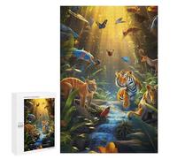 Puzzle Per Adolescenti 1000 PCS Jungle Majesty Tigers Amidst Nature's Splendor Puzzle, Gioco Rompicapo, Regalo Di Compleanno, Attività Divertenti Da Fare A Casa, 1000 PCS