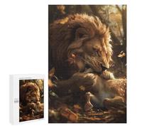 Puzzle per adolescenti 1000 PCS Leone Cervo Pasto crudo Puzzle spaventosi per adulti Giochi divertenti Analisi e logica Interazione genitore-figlio 1000 PCS