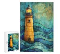 Puzzle Per Adolescenti 1000 PCS Lighthouse on The Sea Lighthouse over Abstract Sea Puzzle Per Adolescenti Giochi Rilassanti Assemblaggio Di Modelli Regali Unici Per Compleanno E Natale 1000 PCS