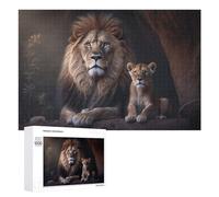 Puzzle Per Adolescenti 1000 PCS Lion And Cub in The Wild Puzzle Per Adulti Gioco Rompicapo Difficile Difficile Unico Compleanno E Regali 1000 PCS