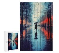 Puzzle Per Adolescenti 1000 PCS Lonely Person in Rain Puzzle Divertenti Da Assemblare, Modelli, Regali Unici Per Compleanno E Natale 1000 PCS