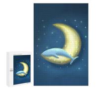 Puzzle Per Adolescenti 1000 PCS Lonely Whale And Moon Puzzle Per Adulti Giochi Rilassanti Decorazione Murale Attività Divertenti A Casa 1000 PCS