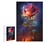 Puzzle Per Adolescenti 1000 PCS Magical Glowing Rose Puzzle Per Adolescenti Migliora La Memoria Per Compleanno, Natale Bellissimo Gioco Dal Design 1000 PCS