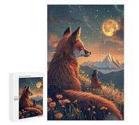 Puzzle Per Adolescenti 1000 PCS Magical Night with Fox Puzzle Per Adulti Assemblaggio Di Modelli Attività Divertenti A Casa Giochi Stimolanti Giocattoli 1000 PCS
