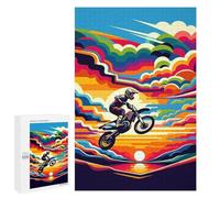 Puzzle Per Adolescenti 1000 PCS Motocross Sunset Wpap Puzzle Per Adulti Giochi Rilassanti Analisi E Logica Divertimento Attività A Casa, 1000 PCS