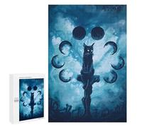 Puzzle Per Adolescenti 1000 PCS Mystic Cat Moon Phases Puzzle Per Adulti Gioco Rompicapo Difficile Difficile Unico Compleanno E Regali 1000 PCS