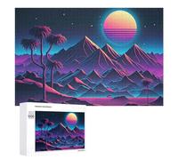 Puzzle Per Adolescenti 1000 PCS Neon Desert Night Landscape Puzzle Divertenti Da Assemblare, Modelli, Regali Unici Per Compleanno E Natale 1000 PCS