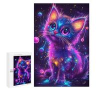 Puzzle Per Adolescenti 1000 PCS Neon Galaxy Kitten Puzzle Per Adolescenti Migliora La Memoria Difficile Da Completare Gioco Impegnativo Giocattoli 1000 PCS